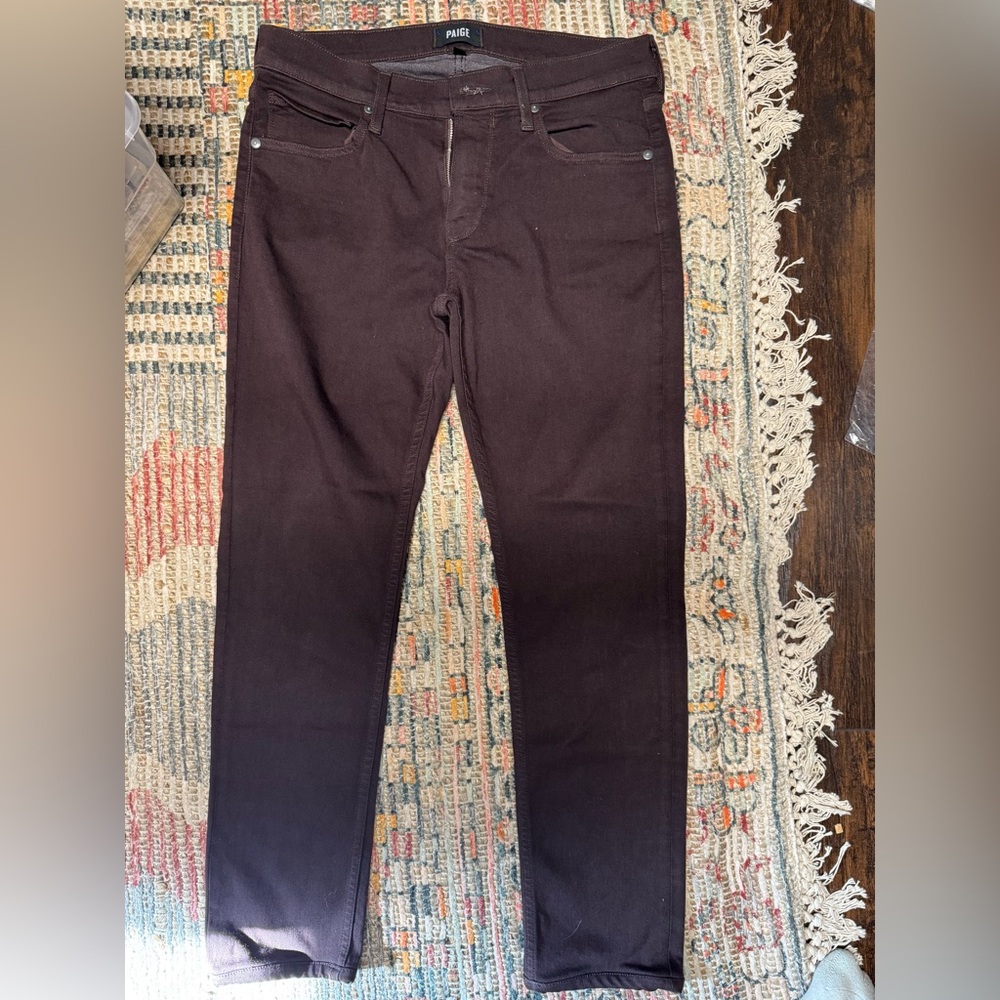 PAIGE CROFT SKINNY JEANS 

RETAIL $1️⃣9️⃣9️⃣ 

Color: Burgundy 

Size 31 x 28